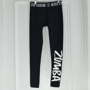 Zumba Never Stop Dancing Leggings XS Black White